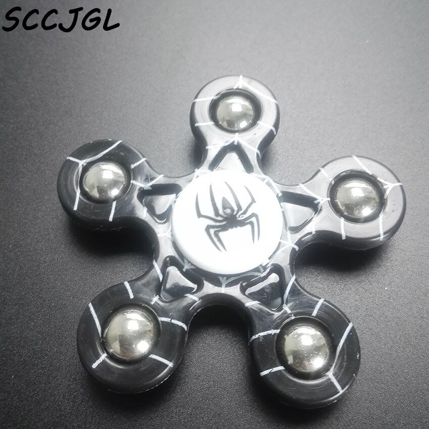 SCCJGL Toys Spider Pattern Hand Spinner Five Metal beads Fidget Spinner & fidgets Adults Children stress wheel autisms Toys