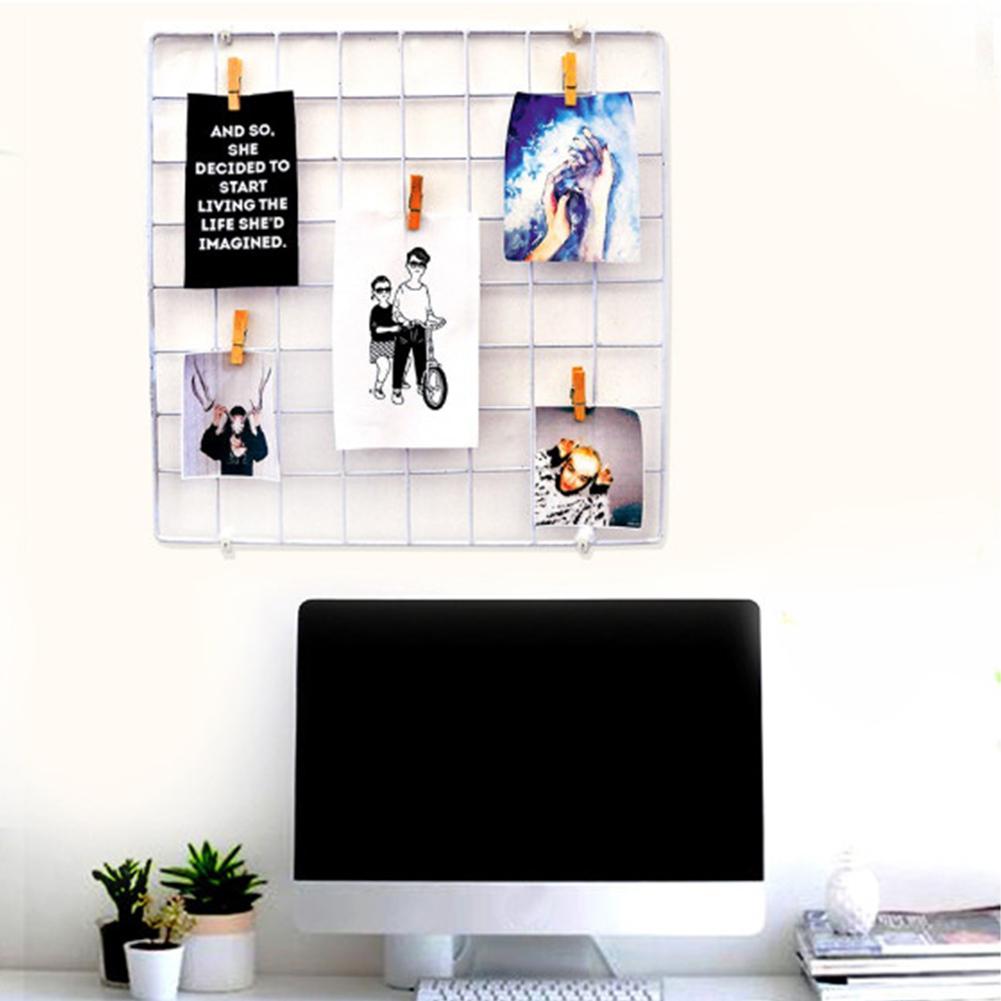 35 cm x 35cm jern gitter nordisk Kunst bilder som viser ramme parti metall sokkel mesh postkort diy stativer: Hvit