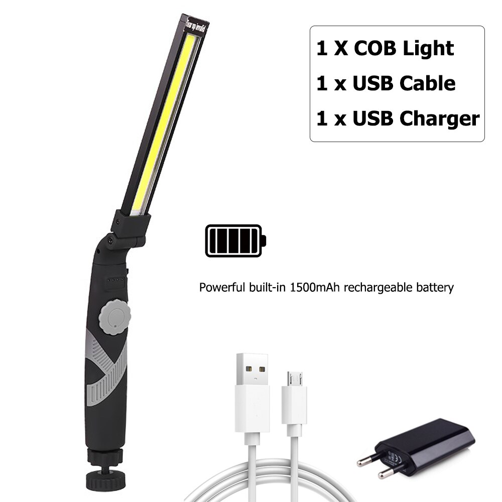 LED Work Light Rechargeable USB Inspection Light COB LED Work Lamp Portable Work Light with Rotary Switch & Swivel Magnetic Base: B