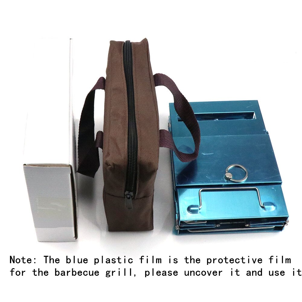 Portable Stainless Steel Bbq Grill Non-Stick Surface Folding Barbecue Grill Cooking Set Outdoor Camping Picnic Tool 21*15*15cm