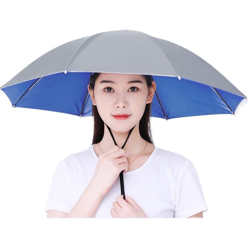 Visparapluhoed Verstelbare handsfree opvouwbare hoofdparaplukap UV-bescherming Waterdicht voor dames en heren die in de zomer vissen: Blauw
