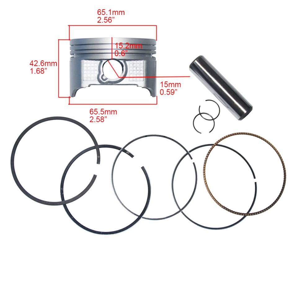69mm 70mm zongshen atv quad buggy CB250 zs169fmm water cooled engine piston ring air 65.5mm 250cc atv quad dirt pit bike: 65.5mm piston set