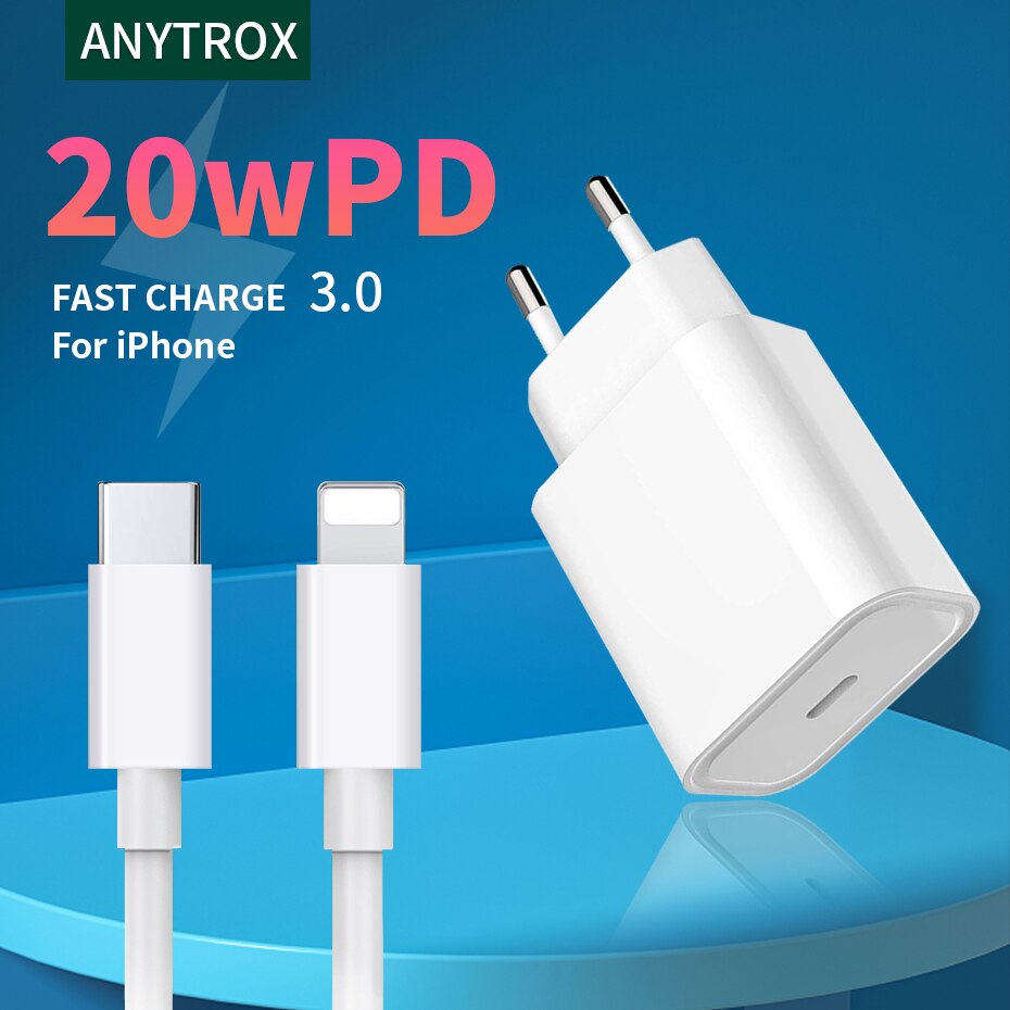 20W Schnelle Ladegerät Für iPhone 12 EU/Us-stecker und Daten USB Kabel Für iPhone 12 Ladegerät Draht für iPad USB-C für iphone13