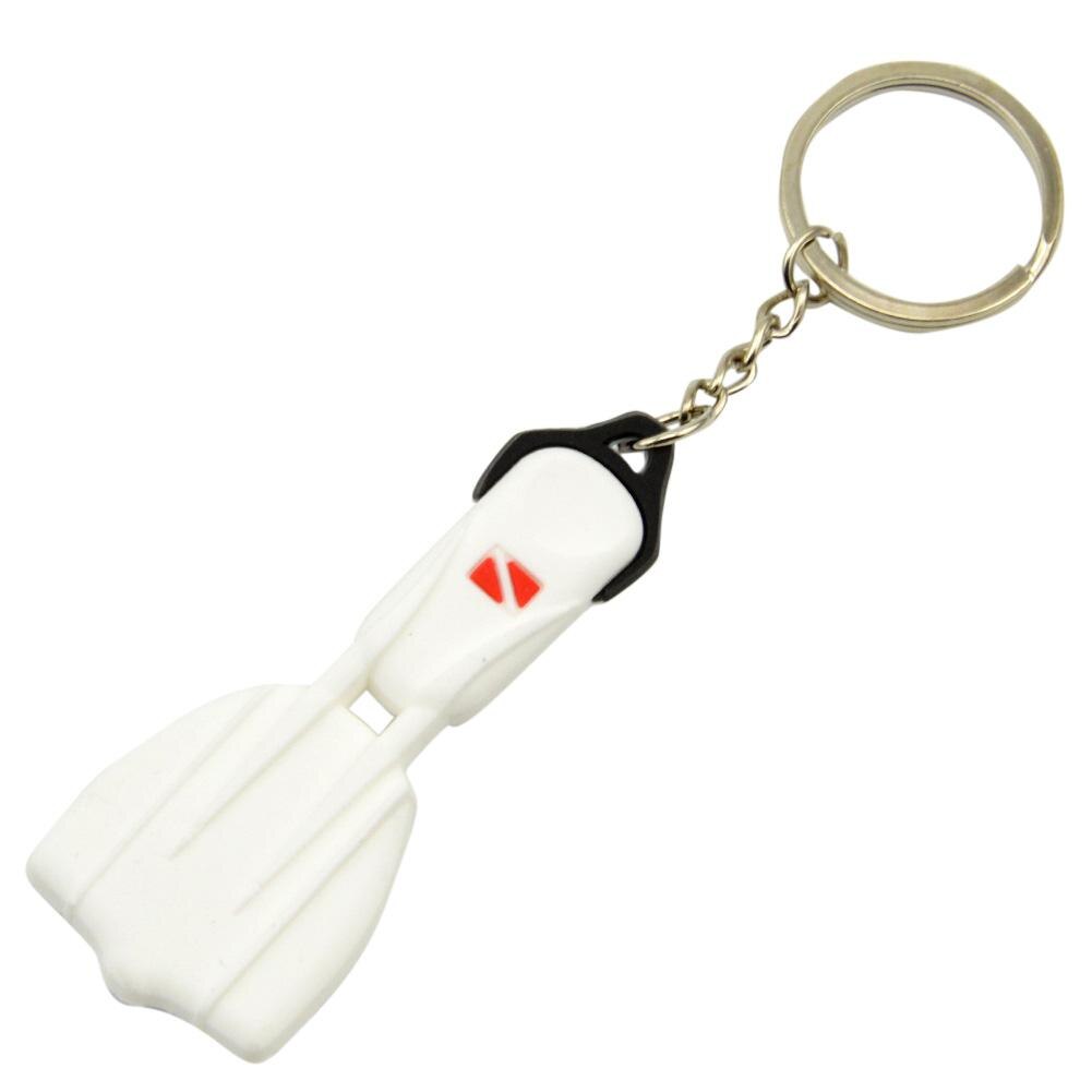 mini nurkować płetwa breloczek płetwy nurkowe brelok brelok uchwyt pierścieniowy brelok wiszące ozdoby breloczek: biały
