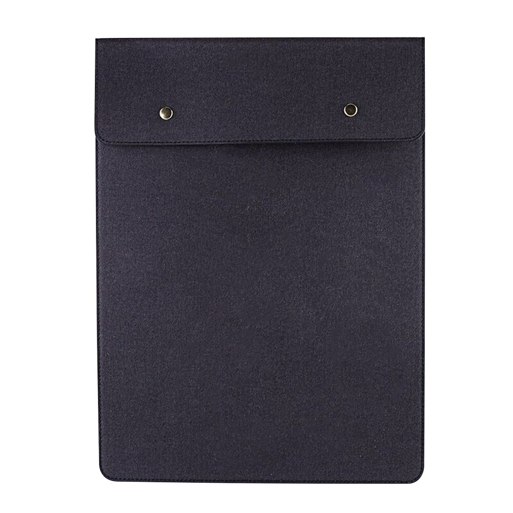 A4 File Pouch Document Bag PU Leather Portfolio Contract Invoice Bill Storage Organizer for Office School Supplies: Black