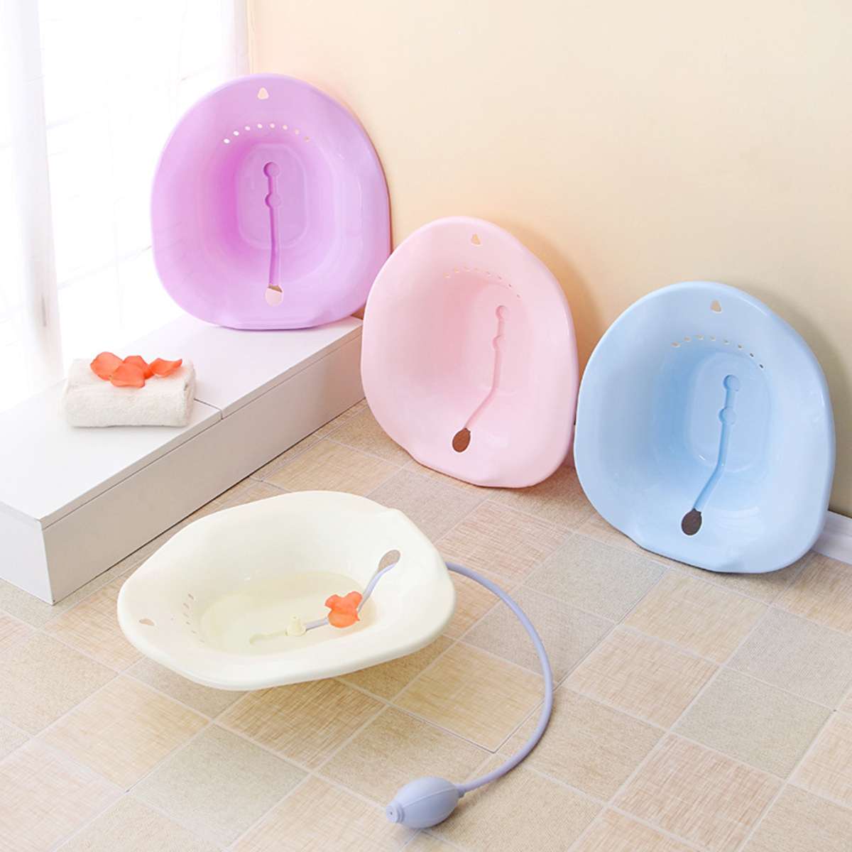 Bærbar 2.5l bidet sitz badekar babysygeplejeboks kit postpartum hæmorroide vaskesprøjte på toilet