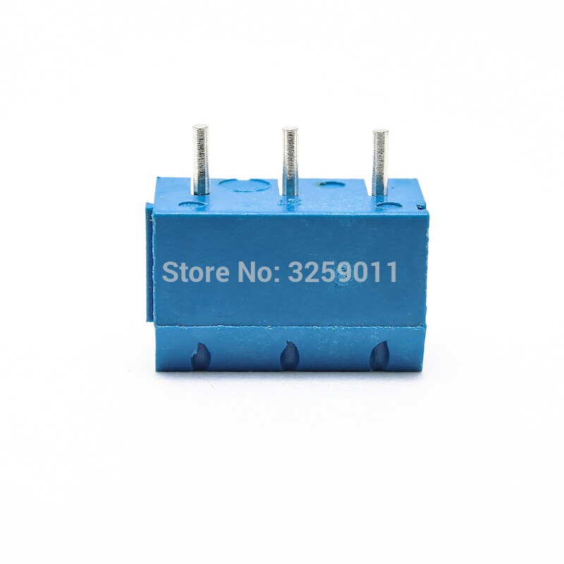 10PCS Small Electrical Connectors KF 301-3P Blue Copper 5.0mm Straight Pin PCB Screw Terminal Block Connector