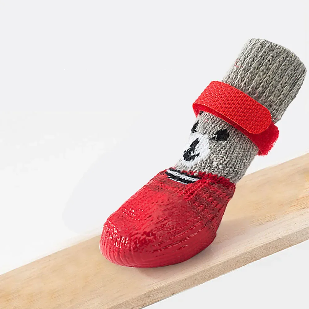 Dog Socks Waterproof Shoes Breathable Socks for Doggy Cat Non-Slip Soles Adjustable Small Dog Paw Socks for Indoor Outdoor