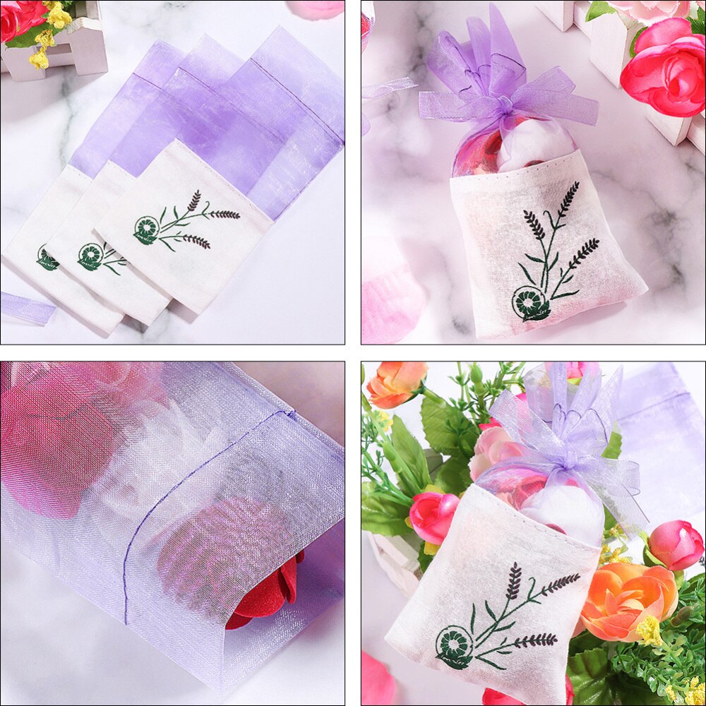 12pcs Lavender Sachets Empty Sachets Bags Gauze Storage Bags for Spice Packing
