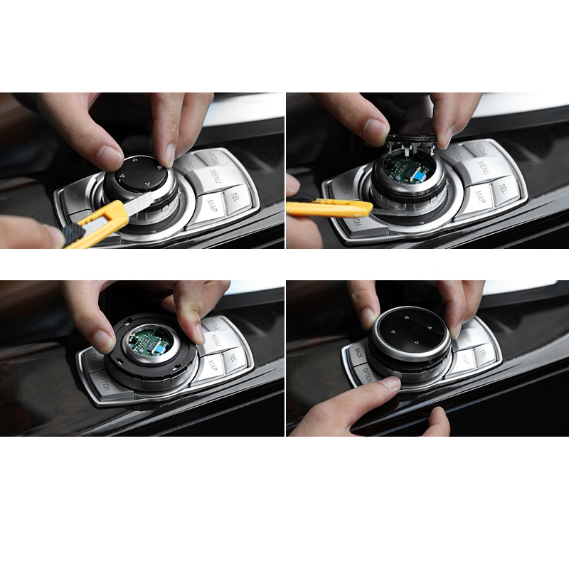 Auto Multimedia Knoppen Cover Stickers Knop Cover Voor Bmw 1 3 5 Serie X3 X5 X6 F30 F10 F25 E71 e84 E90 E70 E60 F20 E91 E92 E93