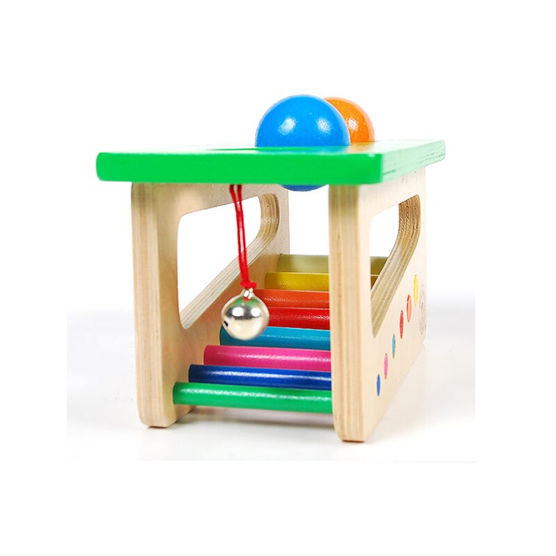 1pc couleur cloche frapper balle frapper plate-forme bébé Puzzle en bois jouet donne aux enfants le meilleur d'éveil