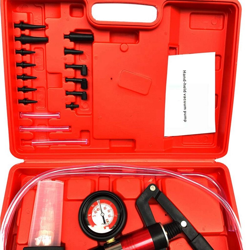 Hand Held Vacuum And Pressure Pump Tester Kit Brake Bleeder Set For Car