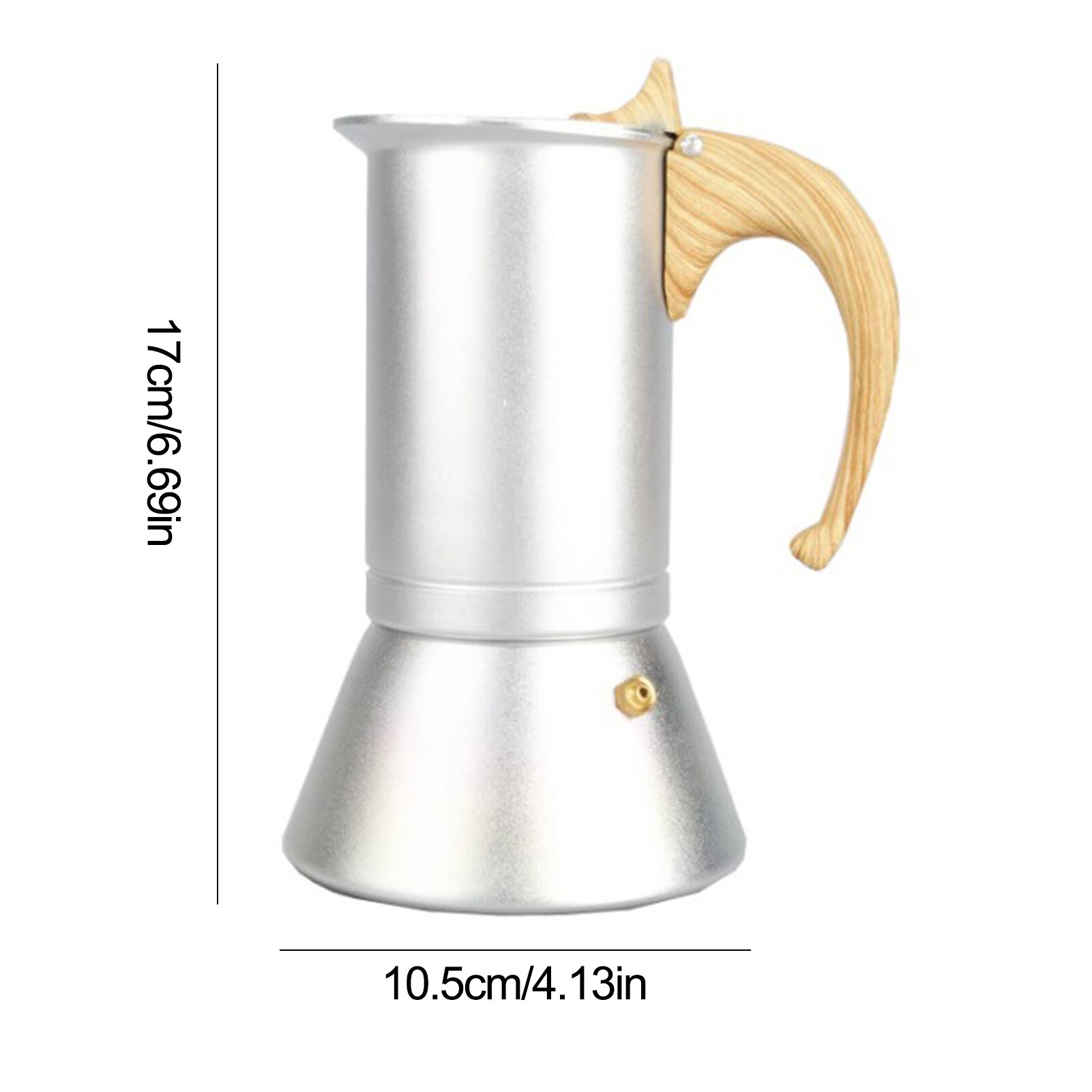 150ml Aluminum Household Moka Pot with Matting Finish, Wooden Handle Anti-scalding, Espresso Pot, Induction Cooker Available: Default Title