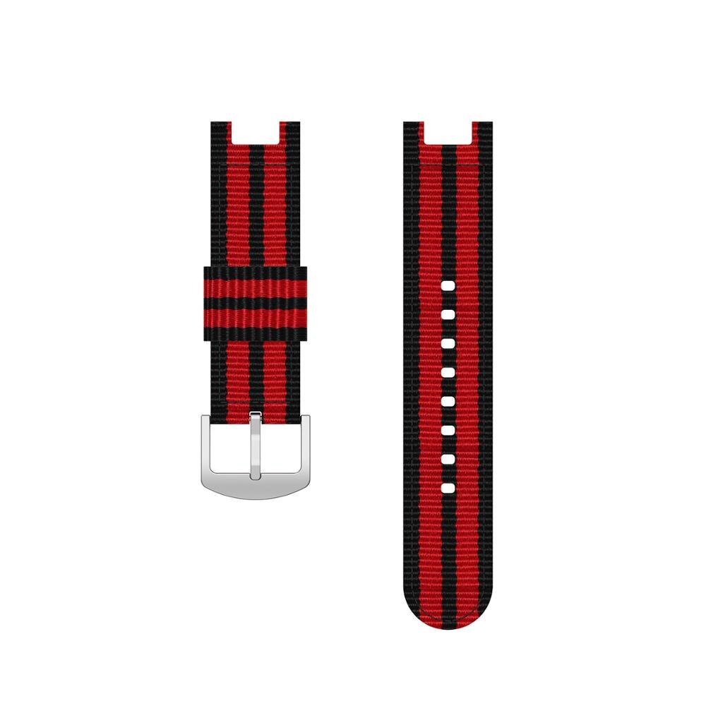 Geweven canvas band voor huami amazfit t-rex smartwatch band horlogeband voor amazfit t-rex trex horloge polsband armband: Zwart rood