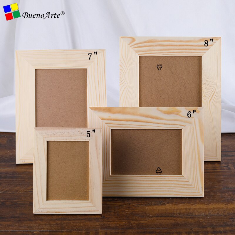 5PCS 6” solid wood photo frame wood base，diy mosaic base hand craft 6 inch