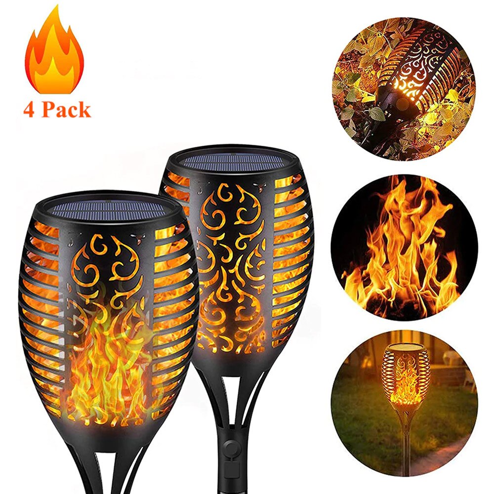 LED Solar Flame Lamp Safety IP66 600MAH Yard Lawn Night Lights Christmas Garden Landscape Lighting Outdoor Spotlight