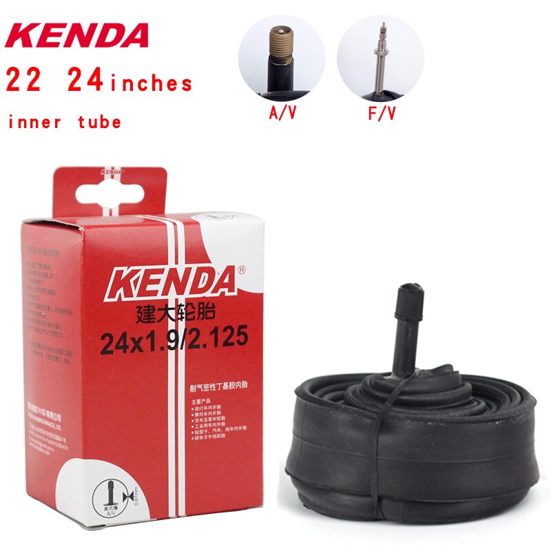 Kenda Fiets Binnenband 22Inch 24*1-3/8 1.25 1.5 1.75 1.9 2.125 S/v F/V Fietsen Mountainbike Tube Banden