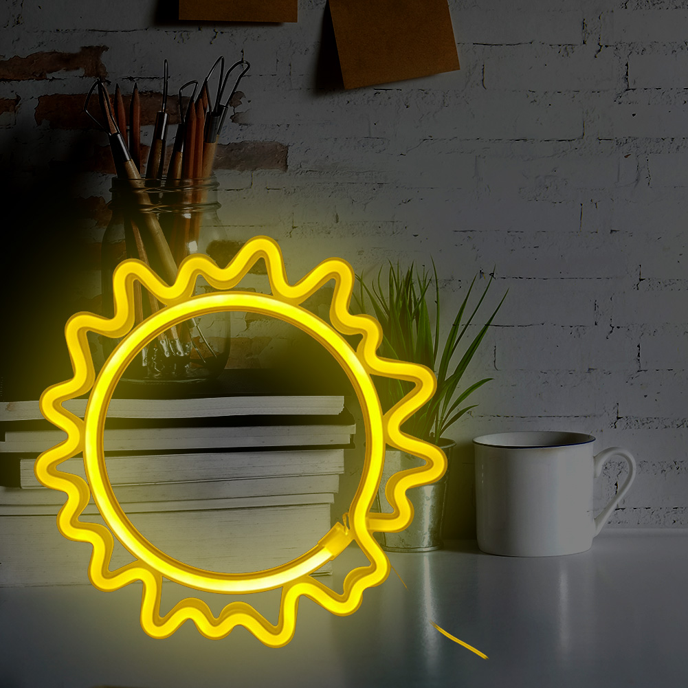 LED Neon Light Sun Planet Sign LED Neon Lamp Fairy Art Night Lamp Lighting Home Party Decor Supplies