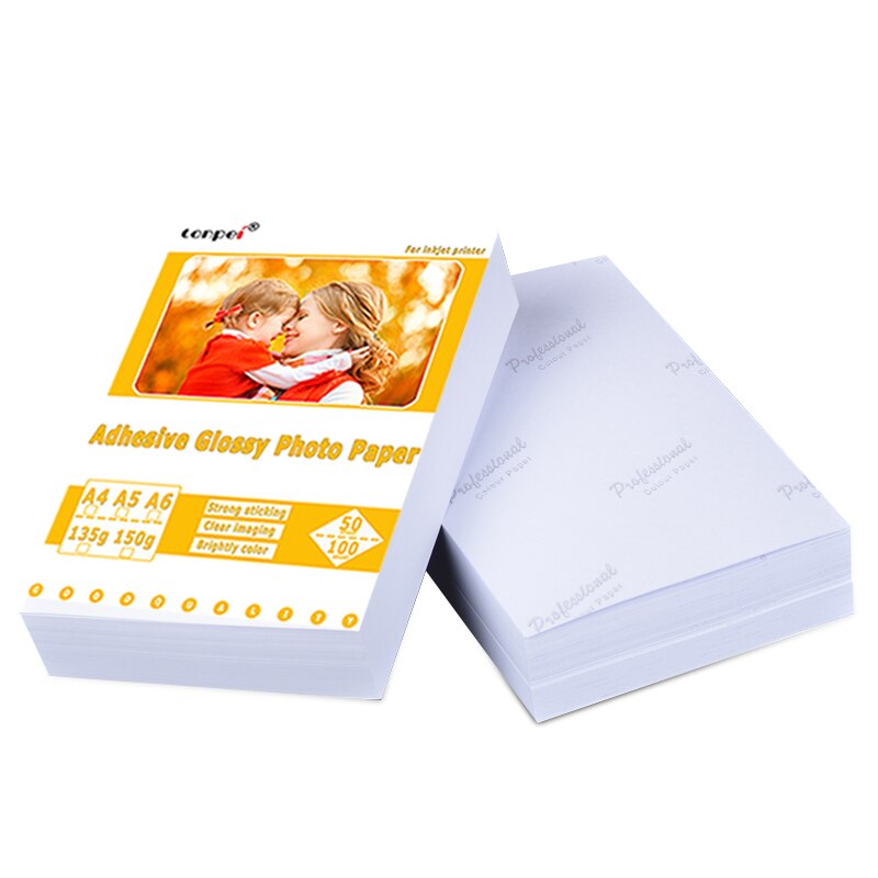 A4 50sheets A5 A6 100sheets 135g 150g high Glossy Self Adhesive Inkjet Printing with back glue sticker photo paper