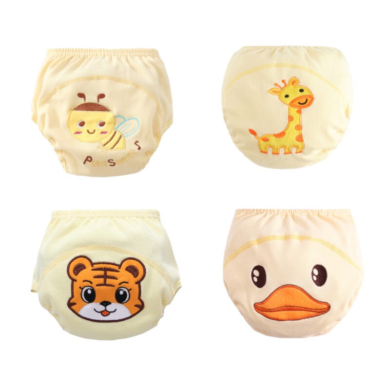 4pc/lot Baby Washable Diapers Underwear/Cotton Breathable Underwer Training Pants 90/100: NKluya / 90 (9 to 12kg)