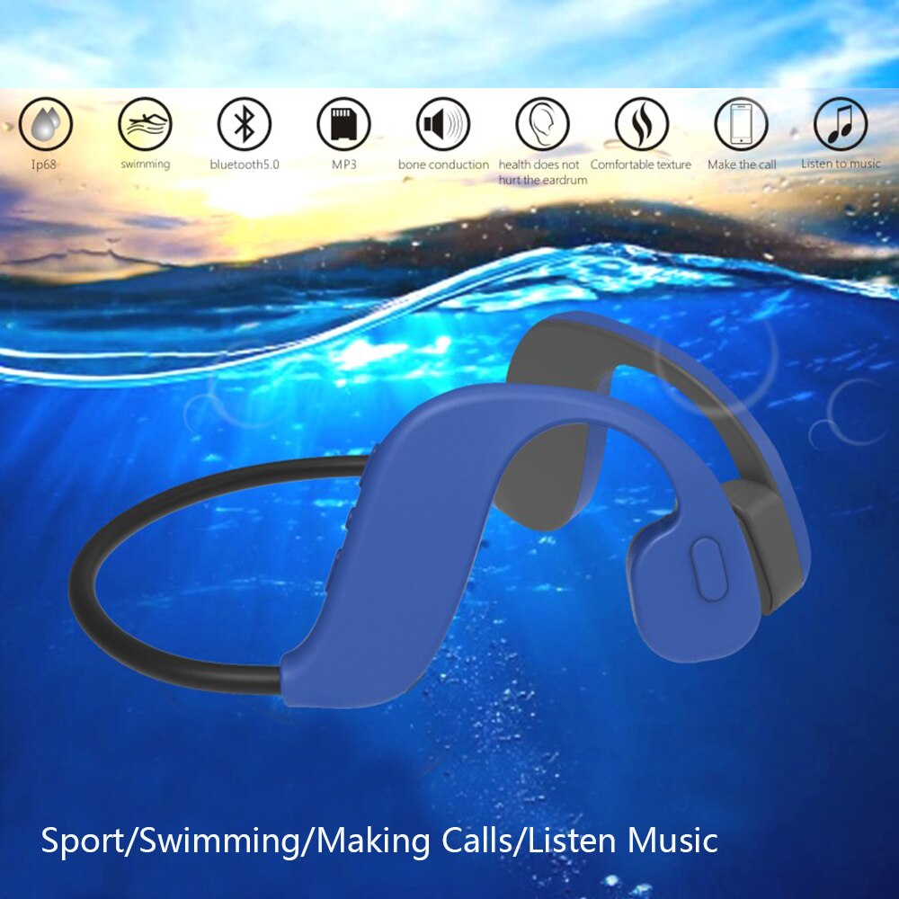 Y8 Draadloze Bluetooth Beengeleiding Oortelefoon Stereo Oordopjes 32Gb IPX8 Waterdichte Sport Swimm Hoofdtelefoon Duiken Headset Met Microfoon