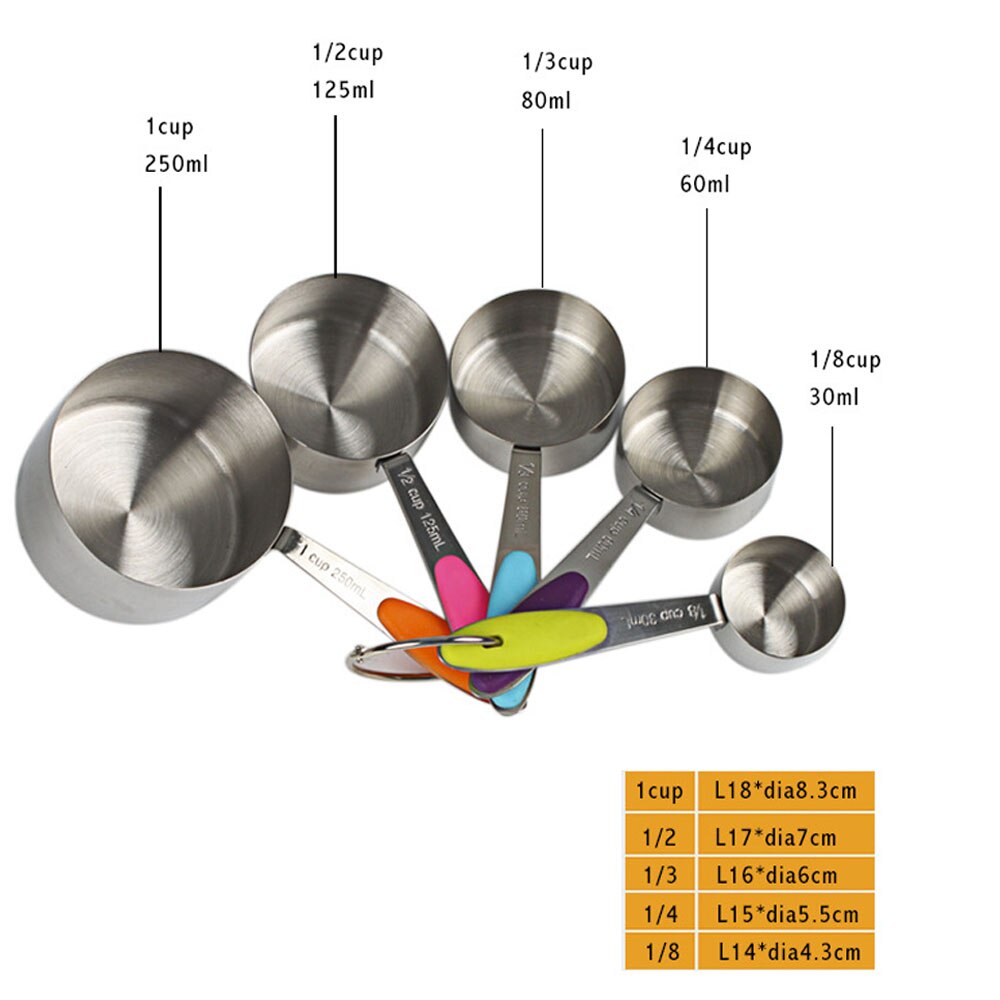 10 Stks/set Rvs Maatbekers Maatlepels Set Maatbeker Lepel Voor Bakken Thee Koffie Keuken Meetinstrumenten