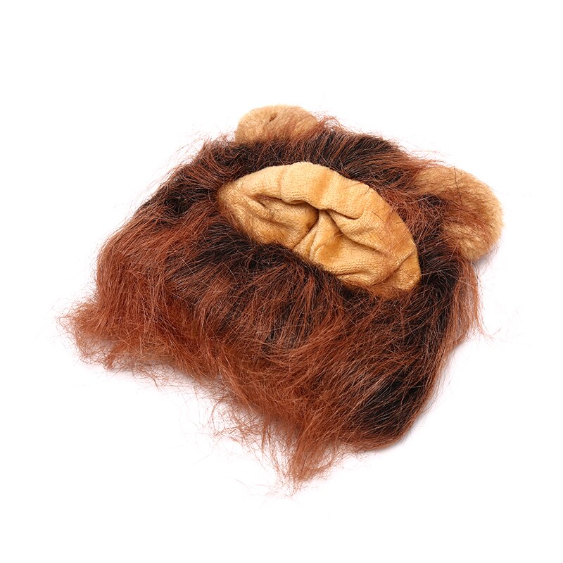 Śmieszne słodkie zwierzątko lwia grzywa czapka z peruką kapelusz dla kota Halloween Boże Narodzenie ubrania przebranie z uszami jesień zima kostium Cosplay