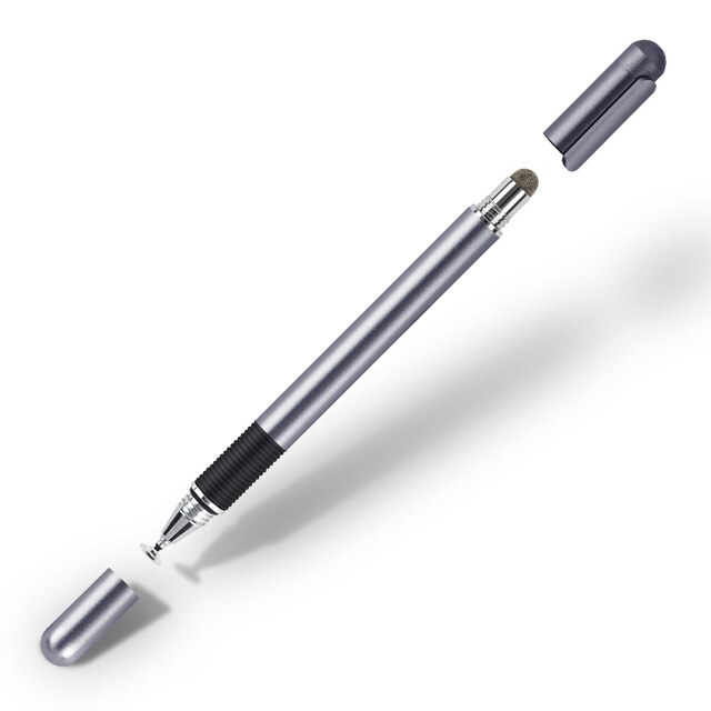 Universal 2 in 1 stylus penna ritplatta pennor kapacitiv skärm pekpenna för android mobiltelefon smart penna tillbehör: Grå penna