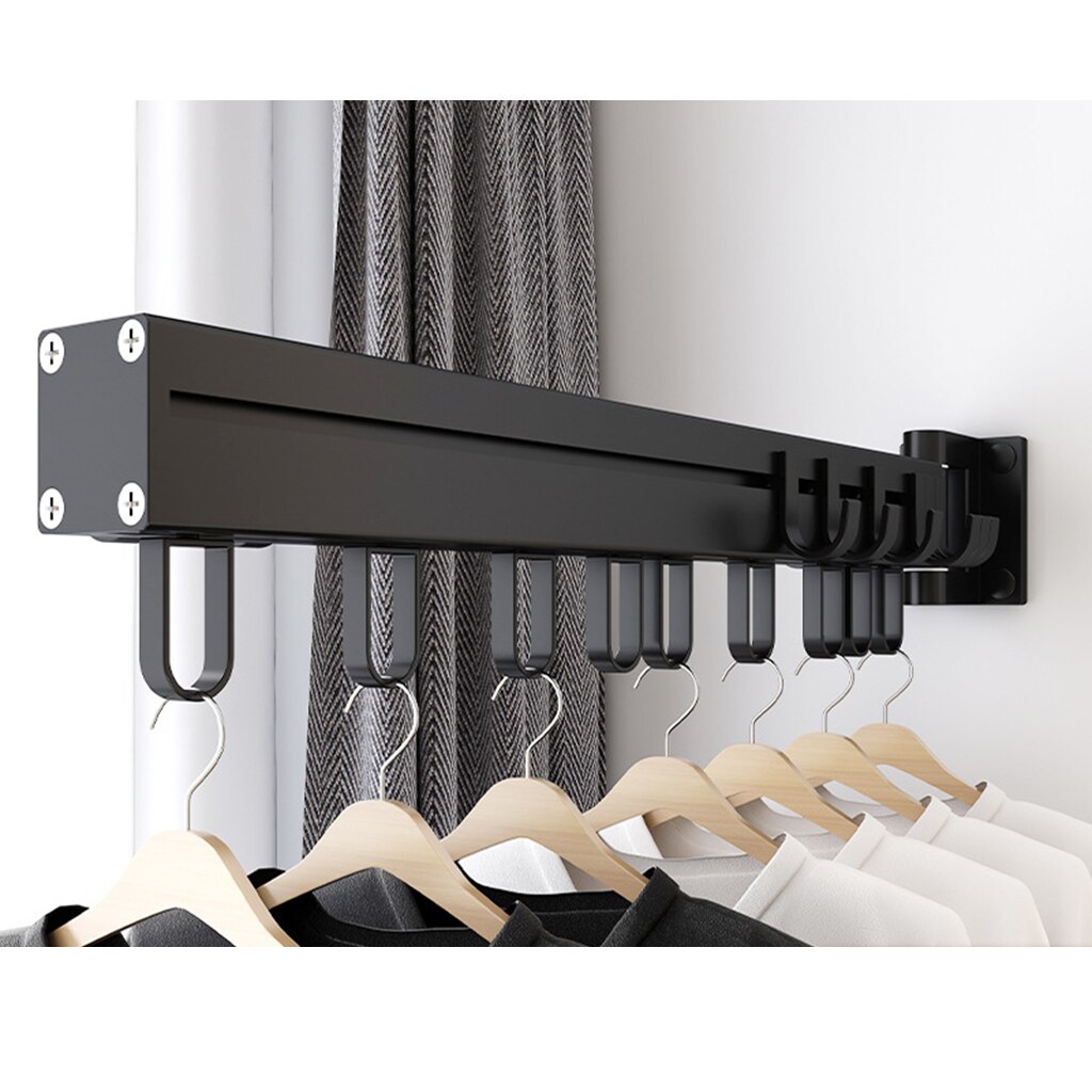 Tendedero de ropa plegable montado en la pared, barra de ropa colgante plegable y retráctil para guardabarros de balcón