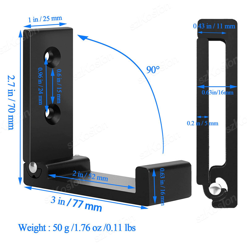 Gancho de pared plegable, bata oculta, toalla, abrigo, gancho de aleación de aluminio para el hogar, cocina, baño, colgador de toallas negro y plateado