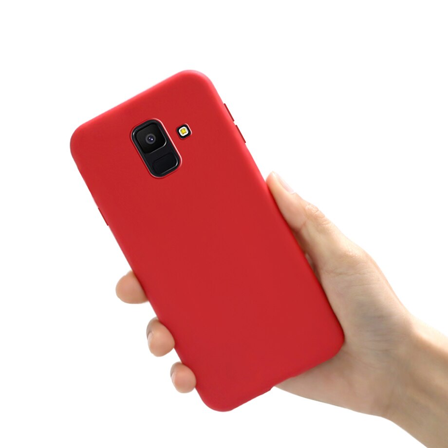 Hoesje voor telefoonhoesje samsung galaxy  a6 samsung  a 6 plus  a6 plus  a600f a610f zachte siliconen achterkant hoesjes cover fundas coque: Voor samsung  a6 2018 / Rood