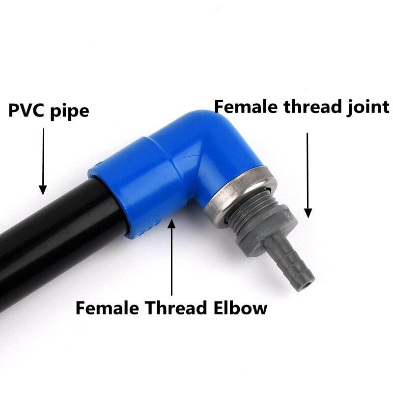 1~5Pc Blue Female Thread 90 Degree Elbow Joint Aquarium Fish Tank PVC Pipe Connector Garden Home Water Tube Adapter