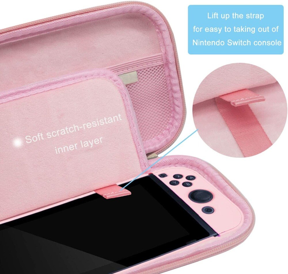 7 IN 1 Sakura custodia IN PU rosa per Nintendo Switch / Lite custodia da viaggio custodia IN pelle per Nintendo Switch accessori protettivi