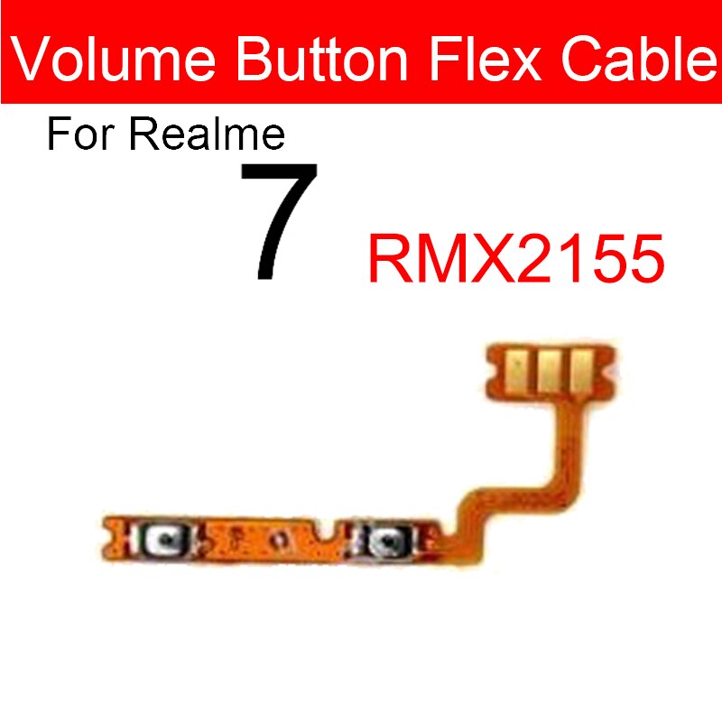 Przyciski regulacji głośności przewód kabel dla Oppo Realme 7 7i 7zawodowiec 8 8S 5G boczne klawisze głośności przewód elastyczny płaski mini spust części zamienne: 7 Volume
