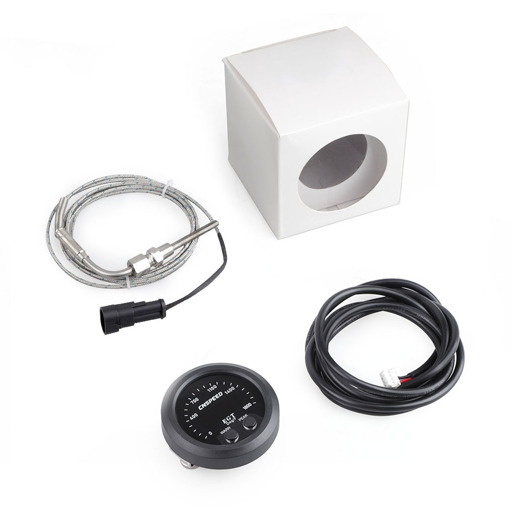 52mm/2cal 0-1800F cyfrowy miernik temperatury spalin Egt z czujnikiem ultra-cienki okrągły elektroniczny miernik temperatury spalin