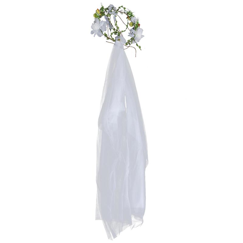 Schönheit Kranz Schleier Handgemachte Weiße Rose Rattan Meer Braut Kranz Kopfschmuck für Hochzeit Engagement Zubehör