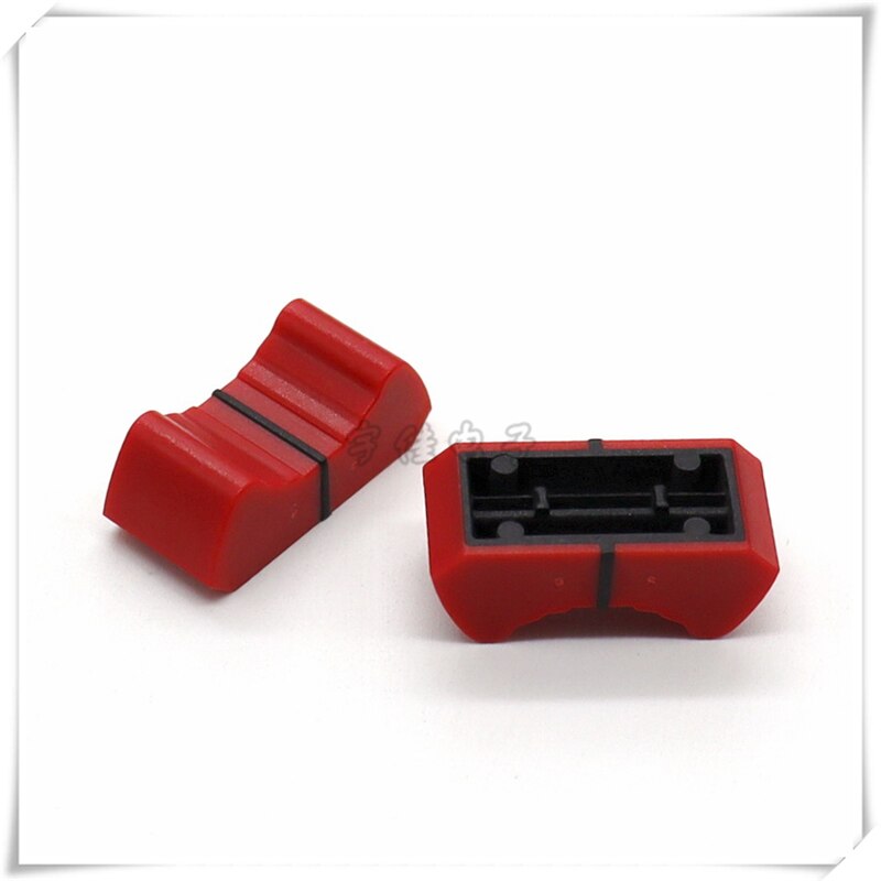 10 Piece 26×12×10MM straight slide potentiometer mixer push rod cap plastic console volume hat inner hole 8MM: Red