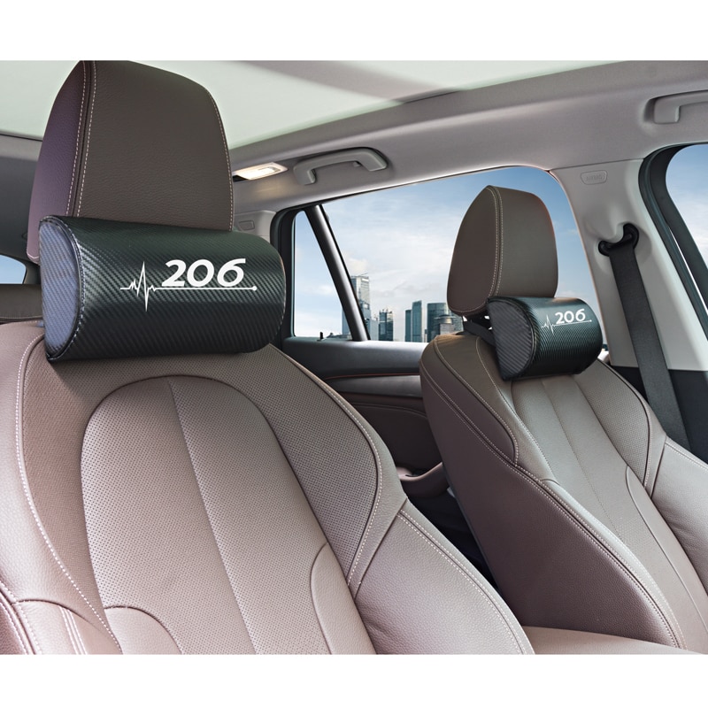 Coche cuello almohada ambos lado de la pu de cuero reposacabezas para Peugeot 206, 207, 208, 306, 307, 308, 407, 408 508 3008 accesorios de coche