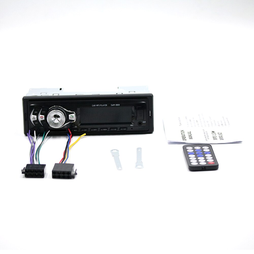 HEVXM 12V Bluetooth Car Radio 1DIN Stereo Audio MP3 Player FM Radio Bluetooth hands-free Receiver Support Aux-input SD USB