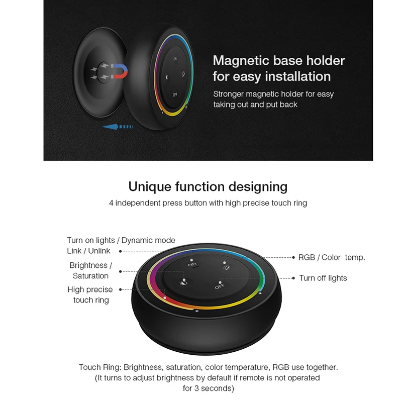 *Miboxer 2.4G Sonnenaufgang Fernbedienung Regenbogen Dimmer 2 oder 3 in 1 LED-Streifen-Glühbirnen-Regler