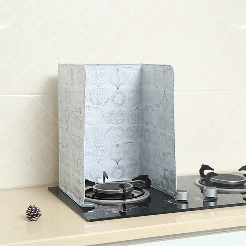 Oil Splash-Proof Baffle Printing Gas Cooker Platform Fried Vegetable Heat-Proof Oil-Proof Baffle Aluminum Foil