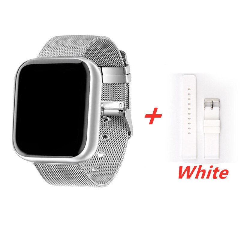 Smart Horloge Vrouwen Mannen Sport Bluetooth Smart Band Hartslagmeter Bloeddruk Fitness Tracker Armband Voor Android Ios: add Steel Silver