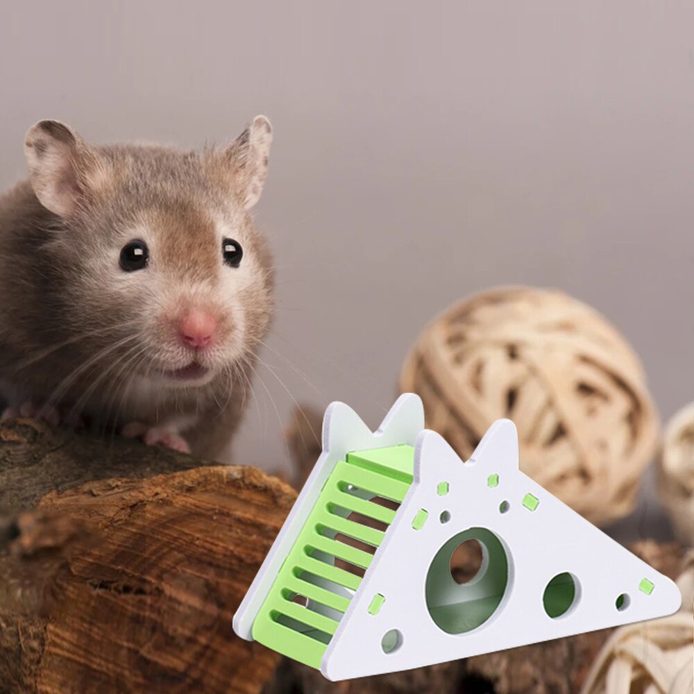 Hamster assemblé cochon d'inde ours doré jouet coulissant, Hamster drôle respirant maison nid Chinchillas accessoires Hamster