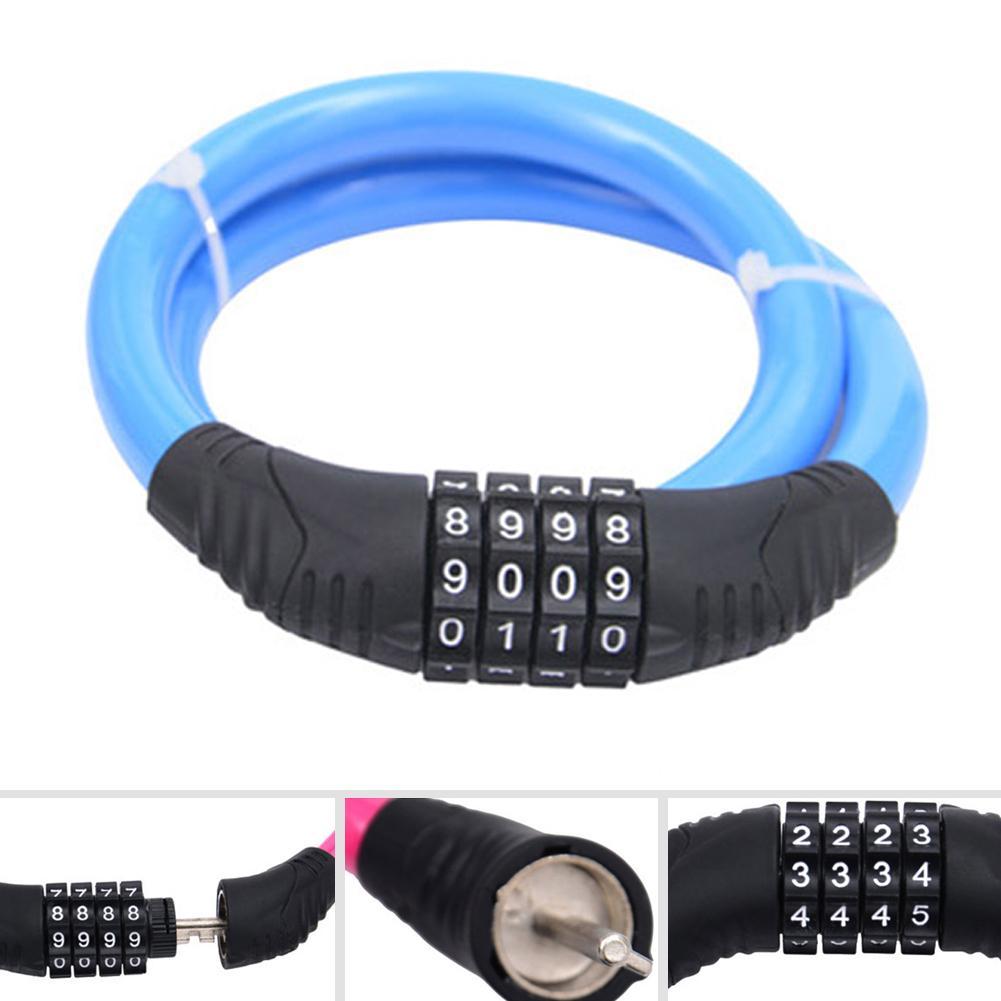 Anti-theft Bicycle Combination Lock Mountain Bike Bicycle Steel Cable 4-Digit Number Security Coded Combination Lock