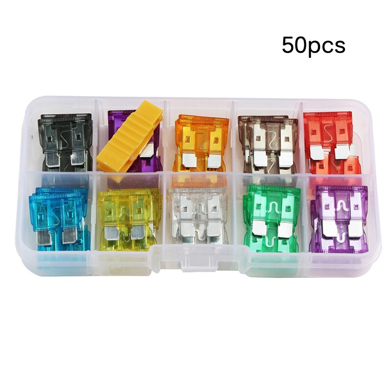 Bil sikringsboks blad sikringsboks auto sikring bil 2a 3a 5a 7.5a 10a 15a 20a 25a 30a 35a standard medium sikring farvekode holdbar: Militærgrøn