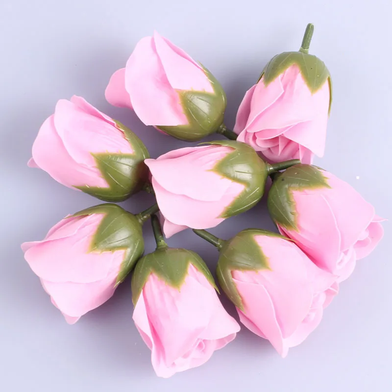81/162 Uds 3,5x4cm flores artificiales 3 capas sin flores Base Floral rosas eternas San Valentín DIY ramo decoración de boda