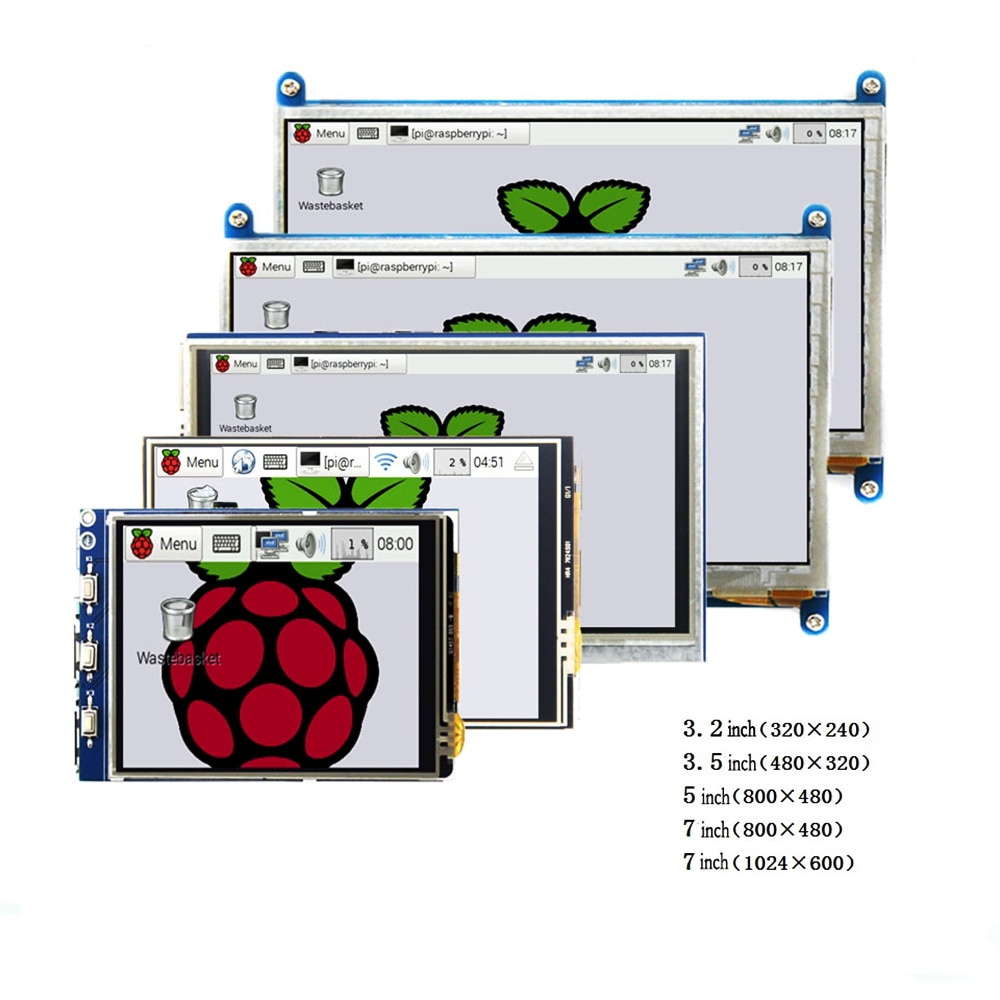 Raspberry Pi 3B + 4 B 3.2/3.5/5/7/10.1 Inch Touch Hdmi Lcd Display Module Ondersteuning