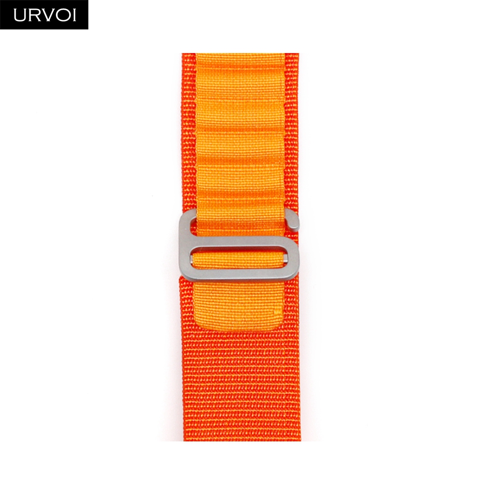 URVOI Band für Apfel Uhr Ultra 2 1 Armbinde Serie 10 9 8 7 6 SE alpin Schleife schwarz G-Haken-Verschluss gewebtes Polyester für iWatch 49 mm: rot Schwarz