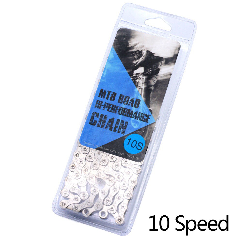 Bicycle accessories mountain bike chain 6-11 speed mountain bike fully electroplated silver chain 24/27/30 variable speed: 10 speed