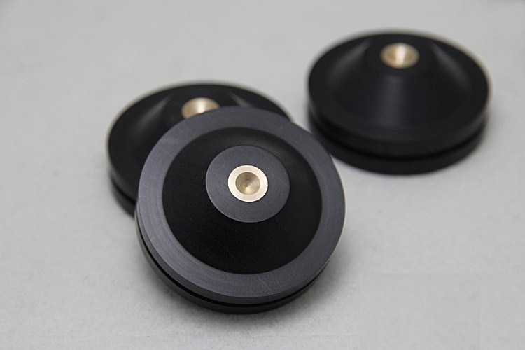 8x Ebony Wood Speaker Spikes - 33mm & 43mm Isolation Pads for HIFI Stands